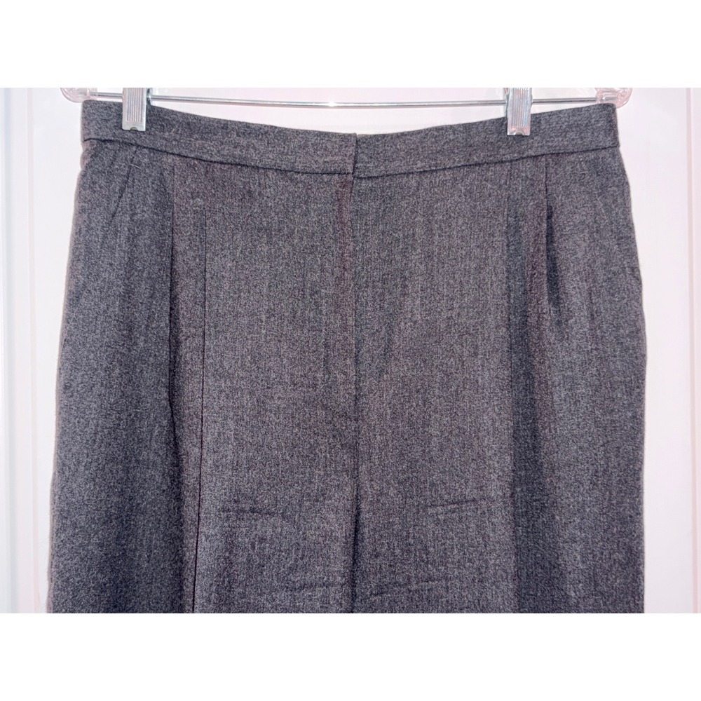 Kasper Womens Size 12 All Wool Pleated Trousers Charcoal Gray Straight Leg 32x26